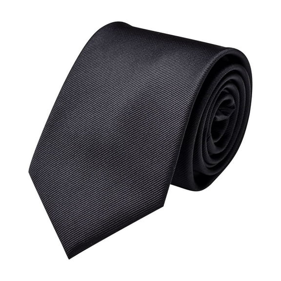 Black Gentlemen'S Formal Polyester Tie With Classic Hand-Tied Design Suitable For Office And Special Occasions