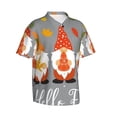 thumbnail image 2 of Uemuo Hello Fall Gnomes Printed Regular Fit Short Sleeve Casual Hawaiian Shirt for Men,Aloha shirt,Tropical shirt,Floral print shirt,Vacation Beach shirt-X-Large, 2 of 9