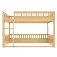 thumbnail image 4 of Bellemave Queen over Queen Bunk Bed, Wood Bunk Bed Frame with 21.7" High Guardrail, Converts to 2 Individual Beds, Space Saving Floor Bunk Beds Design for Teen Adults,Natural, 4 of 8