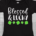 thumbnail image 4 of Inktastic Blessed and Lucky 4 Leaf Clovers St. Patrick's Day Boys or Girls Baby Bodysuit, 4 of 5