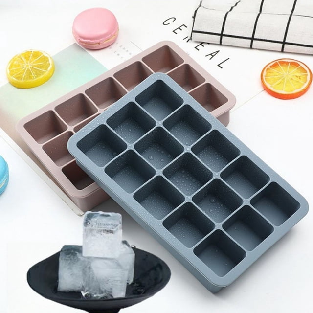 Fiudx Bandeja de Silicona para Cubitos de Hielo, 60 Cubitos Grandes para Whisky, Tequila y Cócteles, Diseño de Fusión Lenta, Material Antiadherente Flexible, Fácil de Limpiar, Apta para Refrigerador