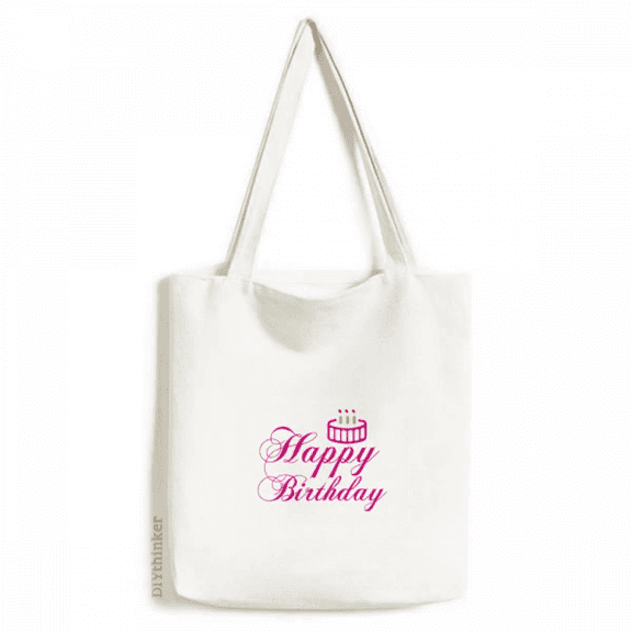 Birthday Wishes English Blessing Tote Canvas Bag Shopping Satchel Casual Handbag