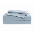 thumbnail image 6 of Brooklyn Loom Classic Cotton 200 Thread Count Solid Percale 100% Cotton Deep Pocket Sky Blue 3-Piece Twin XL, All Season, Adult Size, OEKO-TEX Certified, 6 of 10