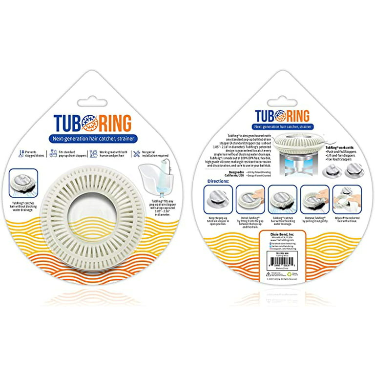 TUBRING the Ultimate Tub Drain Protector Flexible Silicone Hair