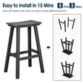thumbnail image 5 of NALONE 29 Inch Outdoor Bar Stools Set of 2, HDPE Bar Chairs, Weather Resistant Barstools Outside Bar Height Stools for Bar, Kitchen Counter, Balcony (Black, 29'' Barstools Set of 2), 5 of 9