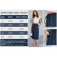 thumbnail image 3 of HOWCOME Pleated Skirts for Women Boho Elastic Waist A Line Skirt Swing Beach Midi Skirt with Pockets Grayish Blue, S, 3 of 7