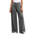 thumbnail image 5 of Womenspants Wide Leg Pants for Women Ndbuld Women's Wide Leg Dress Pants High Waisted Business Casual Work Trousers With Pockets Loose Straight Leg Office Pants For Women Dark Gray,XL, 5 of 9
