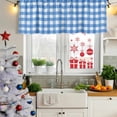 thumbnail image 6 of Blue Valances for Windows, Decorative Rod Pocket Window Valance Curtains, Country French Rustic Buffalo Plaid Modern Art Short Curtain Drapes for Kitchen/Bathroom/Living Room, 2 Panels, 42" W x 12" L, 6 of 8