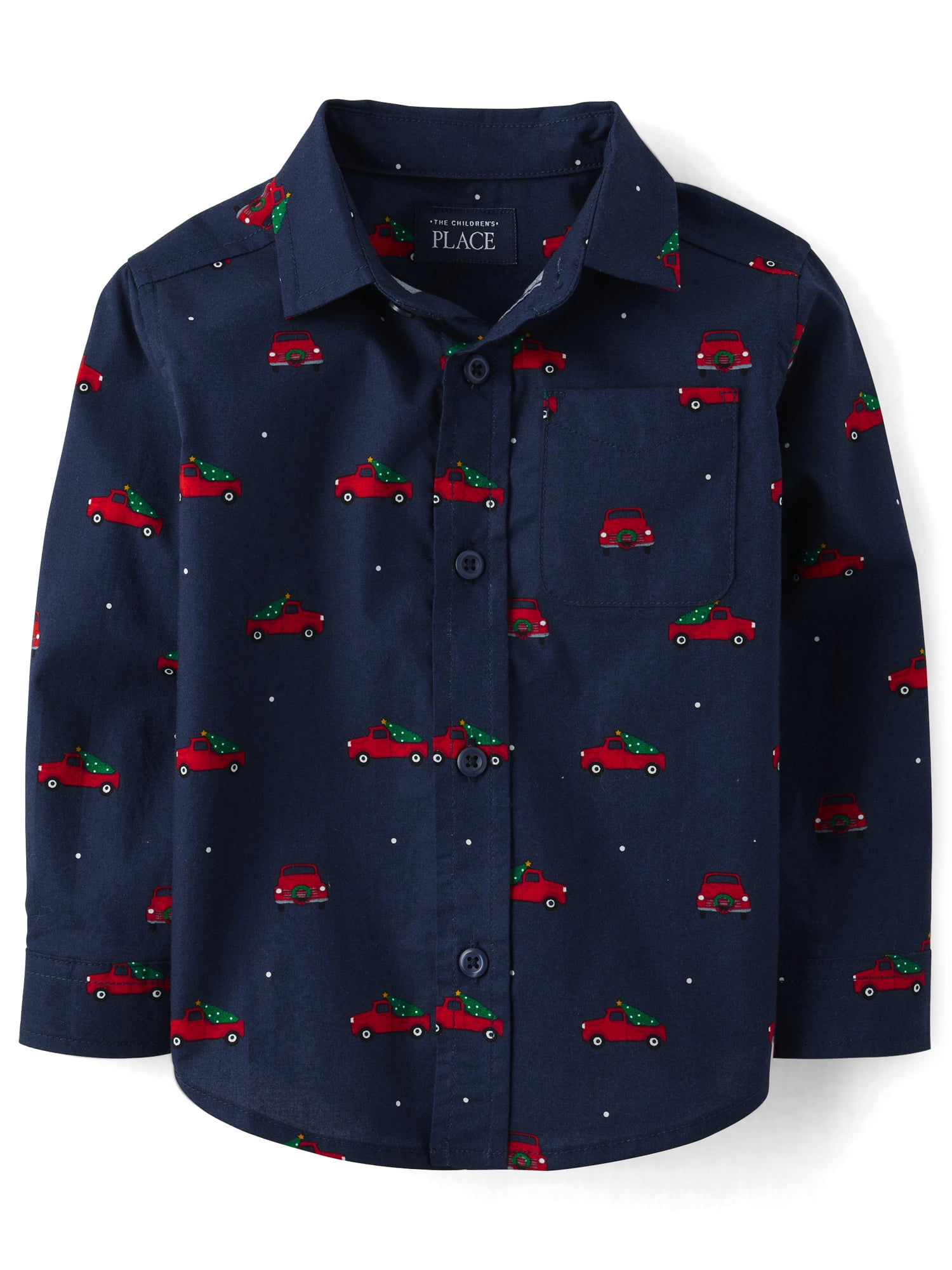 The Children's Place Baby & Toddler Boys Long Sleeve Button Up Shirt, Sizes 6M-5T