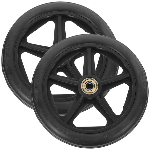 Toyvian 2Pcs Wheelchair Front Wheels Replacement Easy Install Non Skid Tread Black