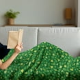 thumbnail image 3 of Abstract Green Soft Flannel Fleece Throw Blanket, Cartoon Ivy Plants with Leaves Nature Theme, Cozy Plush for Indoor and Outdoor Use, 50" x 60", Green Avocado Green, by Ambesonne, 3 of 5