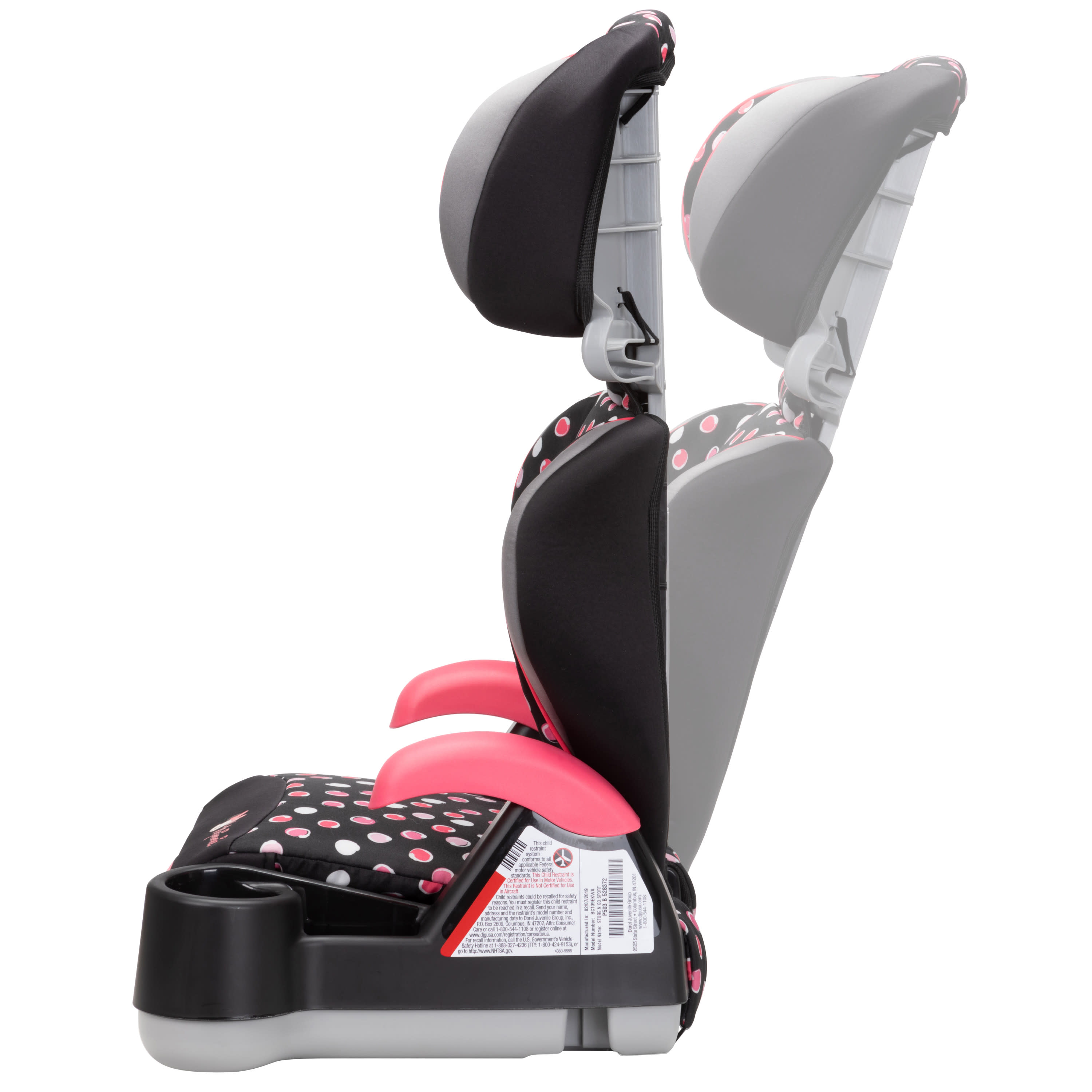 Disney Baby Store 'n Go Sport Booster Car Seat, Minnie Mash Up - image 6 of 21