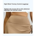 thumbnail image 3 of jinghuiyue Women Leggings High Waist Tummy Control Stretchy Flare Yoga Pants Pleated Side Drawstring Skirted Legging XXL, 3 of 6