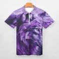 thumbnail image 3 of Purple Wolf Men Zipper T-shirt Summer Casual Short Sleeve T-shirt Top, 3 of 7
