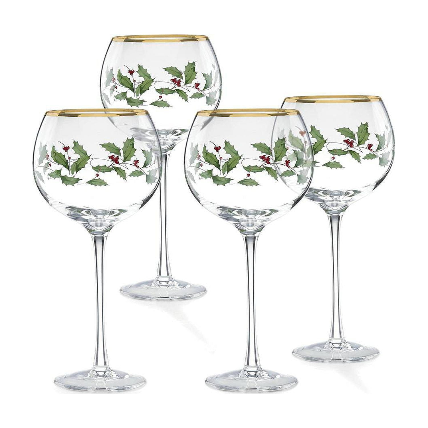 Lenox Holiday 4-Piece Wine Balloon Glass Set
