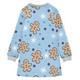 thumbnail image 6 of long-sleeved dress Gingerbread Man Pattern A-line dress with ribbed cuffs Soft and comfortable, 6 of 6