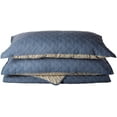thumbnail image 1 of KASENTEX Coverlet 3-pc Mini Quilt Set - All-Season Lightweight Ultra Soft Bedding Stonewashed Blanket - Heat-pressed 2-Tone REVERSIBLE Color, KING + 2 King Shams, Indigo Light/Cement Grey, 1 of 5