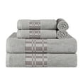 thumbnail image 2 of BNM Modern Plush Cotton Assorted 6 Piece Towel Set, White-Chrome, 2 of 7