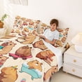 thumbnail image 3 of Erosebridal Cartoon Capybara Kids Full Size Sheets, Funny Animals Bed Sheets, 4pcs, 3 of 5