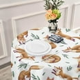 thumbnail image 6 of SKYSONIC Pattern Foxes Leafes Round Tablecloth 60inch Indoor Wrinkle Free, Cartoon Style Circular Lace Table Cover Washable for Kitchen Party BBQ Dining Decor, 6 of 7