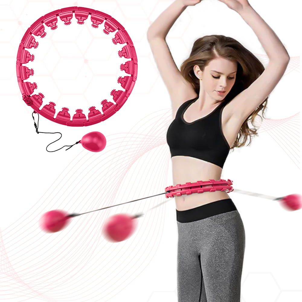 Biuone Hoola Hoop for Adults Weight Loss Exercise Fitness Hoops 【 Gift with Waist Trimmer Belt】 Abdomen 2 in 1 Fitness Massage Hoolahoop with 16 Detachable Knots Fit for All 