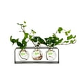 thumbnail image 2 of Couronne Co. Trivo Three Recycled Glass Vases with Metal Stand, Table Top Flower Vase Décor - Clear, 2 of 6