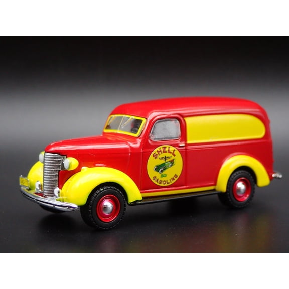 Open Box 1939 39 CHEVY CHEVROLET PANEL TRUCK SHELL OIL RED 1/64 SCALE DIECAST MODEL CAR