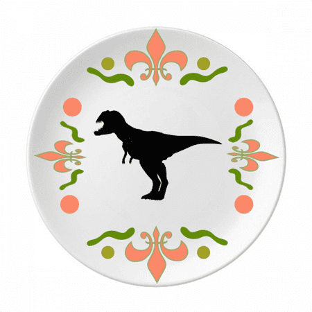 

Dinosaur Bones Bone Roar Art Deco Fashion Flower Ceramics Plate Tableware Dinner Dish