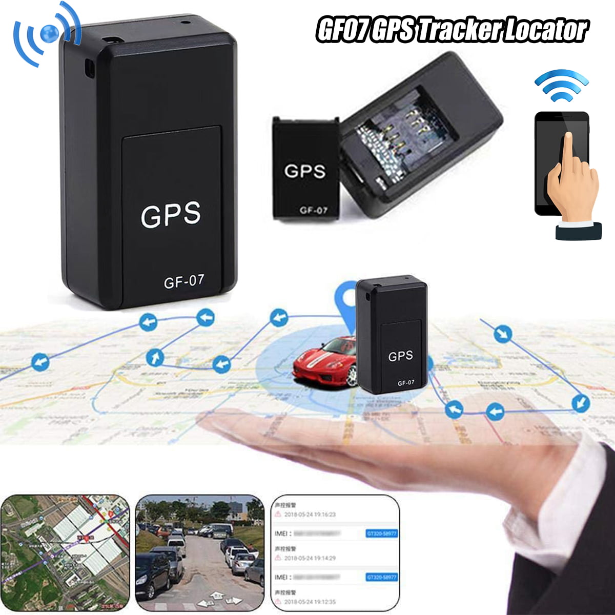 Mini GPS Tracker,GF07 Magnetic Mini Portable Real Time Locator GPS Anti-Lost Recording Tracking Locator Tracker for Kids, Vehicle, Travel Walmart.com