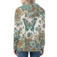 thumbnail image 2 of DISNIMO Butterfly Floral Printed Womens Zip Up Hoodies Long Sleeve Hooded Jackets Casual Ladies Hooded Tops with Pockets, 2XL, 2 of 6