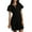 Black, variant on ZZwxWA Lace Eyelet Mini Dress for Women 2025 Casual V Neck Short Sleeve Smocked Waist Tiered Boho Sun Dresses