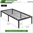 thumbnail image 5 of Bed Frame Twin No Box Spring Needed,Heavy Duty Metal Platform Bed Frame with Storage Space, 5 of 9