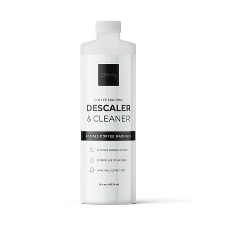 CREMA Coffee Machine Descaler & Cleaner, Universal Coffee Maker Descaling Solution, 16 fl oz (4 Uses)