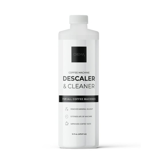 CREMA Coffee Machine Descaler & Cleaner, Universal Coffee Maker Descaling Solution, 16 fl oz (4 Uses)