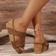 thumbnail image 4 of Amzcrzy Zapatos de mujer,Zapatos de mujer,Zapatillas de mujer, Sandalias romanas de tacón alto con suela gruesa y diseño de pico de pez para mujer Sandalias Mujer Zapatillas De Casa, 4 of 7