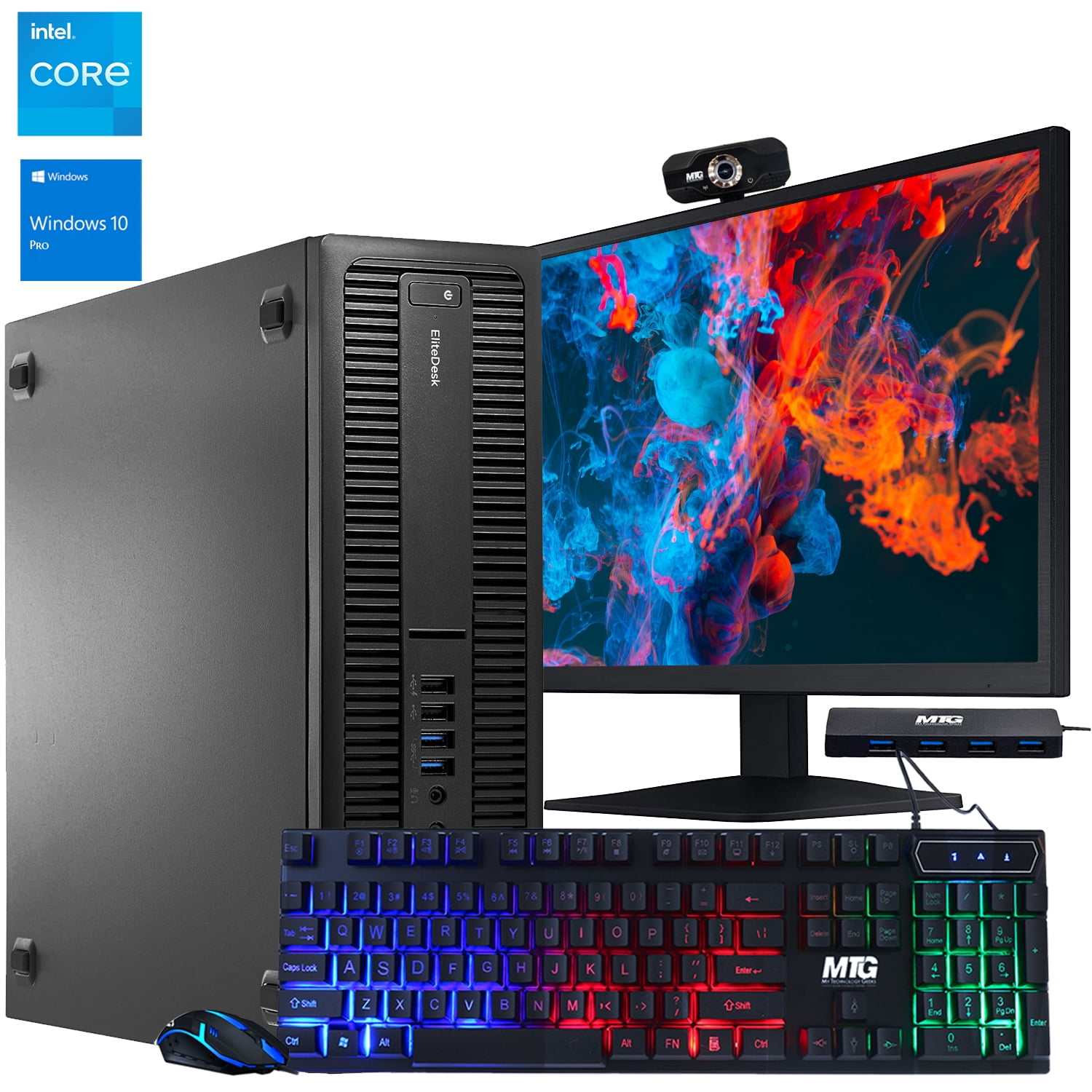 Hp Elite 800g1 Desktop Computer Pc Intel Core I7 4th Gen Processor 8gb Ram 1tb Hdd 22 Inch Monitor Rgb Keyborad Mouse Wifi 1080p Webcam Windows 10 Pro 64 Bit Renewed Walmart Com