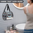 thumbnail image 2 of SEANATIVE Aztec Ethnic Toilet Paper Holder Geometric Print Round Tissue Organizer Bag with Adjustable Strap Washable Hanging Paper Towel Dispenser Cover Refrigerator Tissue Holder, 2 of 7