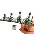 thumbnail image 4 of Corona de mujer - Diadema de reina de cristal vintage con peine para novias, bodas, cumpleaños y desfiles, 4 of 8