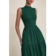 thumbnail image 5 of Vestido de verano PRETTYGARDEN 2025, camiseta sin mangas con ojales, maxi verde oscuro, 5 of 7