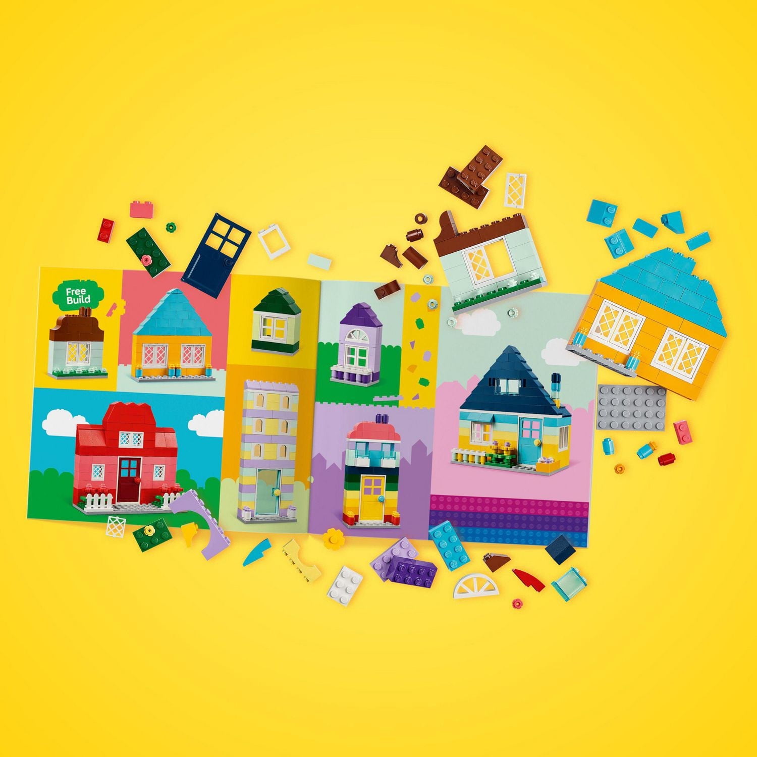 LEGO Classic Creative Houses Brick Building Set for Kids, Toy House Gift with Accessories and Doll Houses, Creative Toy for Young Builders, Boys and Girls Ages 4 and Up, 11035