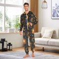 thumbnail image 6 of FORMRS Onesies Pajama for Adults Unisex Hoodie Winter Jumpsuit One Piece Sleepwear, Sizes S-2XL, Sun Moon and Stars Pattern, 6 of 7