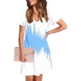 thumbnail image 7 of Daiosportswear Summer Dresses for Women Casual A Line Dress V Neck Short Dresses Floral Sundress Pleated Boho Dress,Women'S Short-Sleeved Dress Sky Blue-B XL(XL), 7 of 7