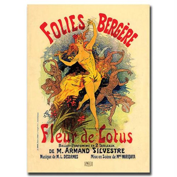 Folies Bergere Fleur de Lotus par Jules Cheret - 24X33