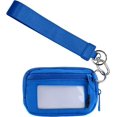 thumbnail image 1 of Cartera Iris para mujer, billetera con llavero de 5,9 x 3,5 pulgadas con correa para la muñeca, monedero con cremallera y ventana para identificación (azul oscuro), 1 of 6
