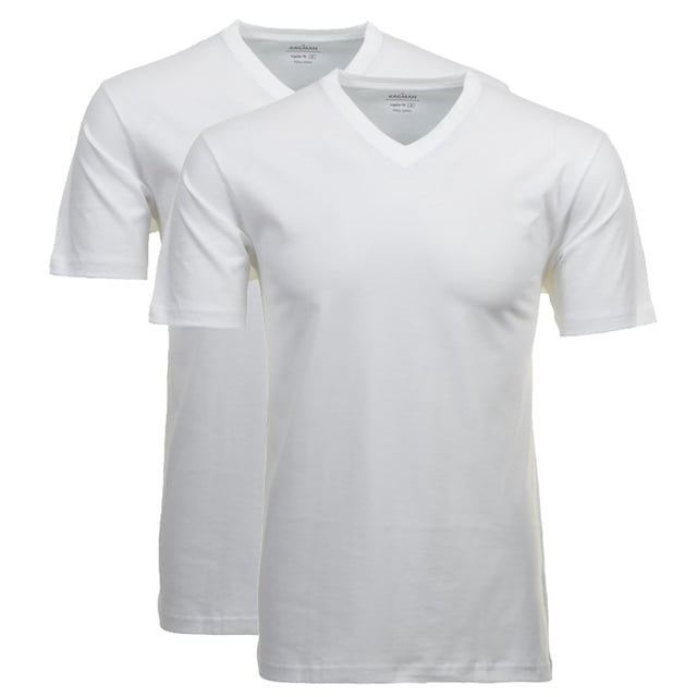 RAGMAN Camiseta para hombres, paquete de 2 - 1/2 manga, camiseta interior, Cuello en V Blanco 3XL (3X-Large)