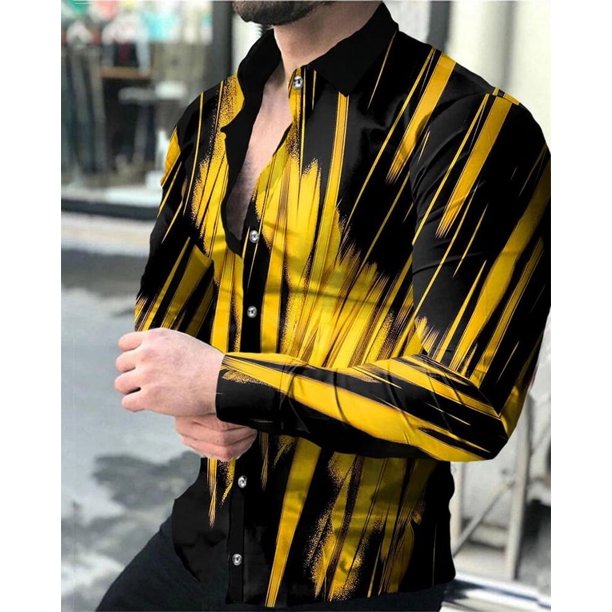 Camisas sociales de lujo para hombres, camisas con botones de solapa, blusas casuales con estampado a cuadros, blusas de manga larga, blusas tipo cárdigan para fiesta de graduación para hombres 2024