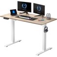 thumbnail image 1 of AIMEZO 48 x 24 Inch Electric Standing,Whole-Piece Desktop Height Adjustable Computer Workstation with 3 Memory Presets,Idea for Home and Office (Maple & White), 1 of 1