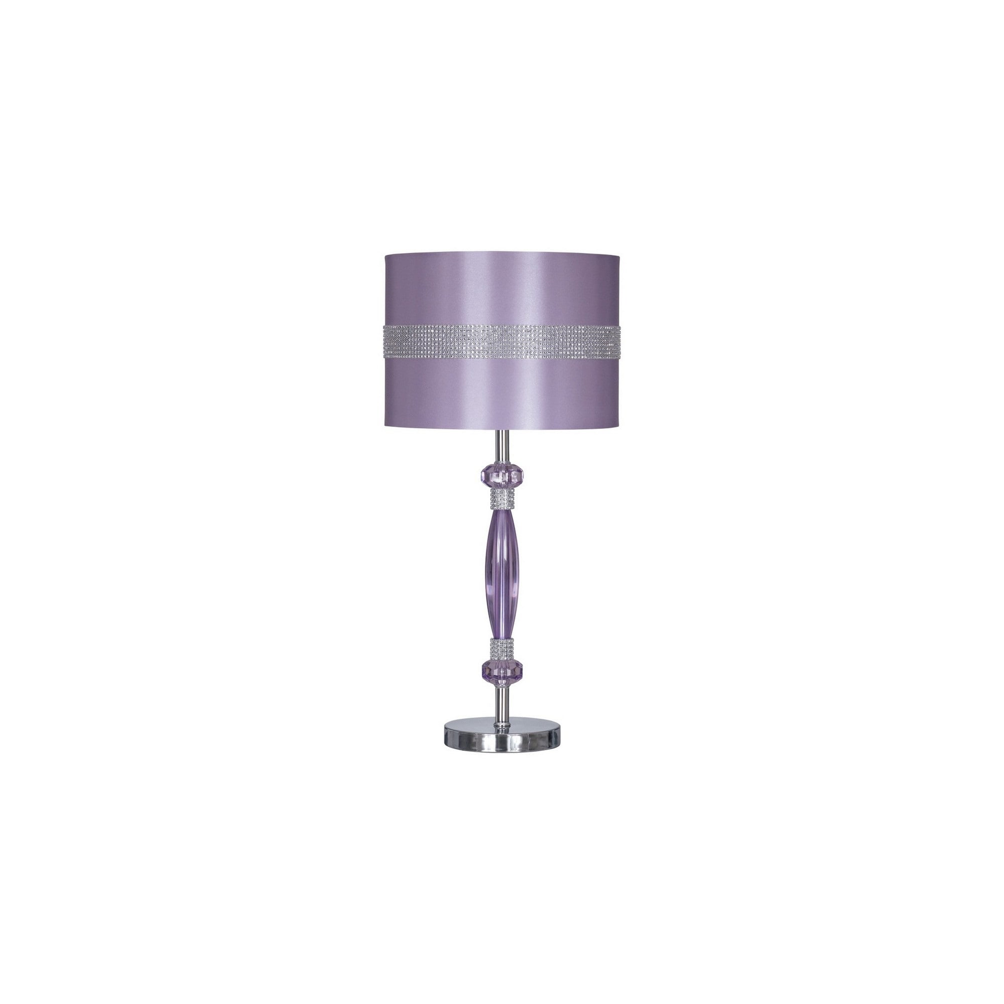 Acrylic And Metal Base Table Lamp With, Table Lamp With Purple Shade