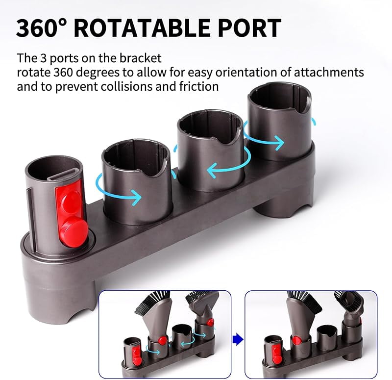 Premium Accessory Holders for Dy*son Vacuum Cleaners - Wall Mount and Docking Station Organizer for Dy*son V15 V7 V8 V10 V11 Model, with 10 Storage Adapters (2 Pack)