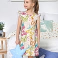 thumbnail image 4 of Balery Retro Colorful Butterfly Camisón de princesa para niñas, pijama de algodón con mangas abullonadas, suave y bonito.-Large, 4 of 6